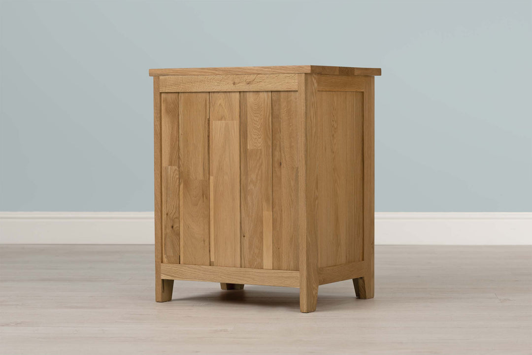 Boston Solid Natural Oak 2+1 Drawer Bedside Table - The Oak Bed Store