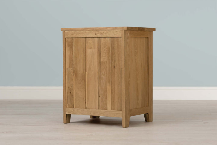 Boston Solid Natural Oak 2+1 Drawer Bedside Table - The Oak Bed Store
