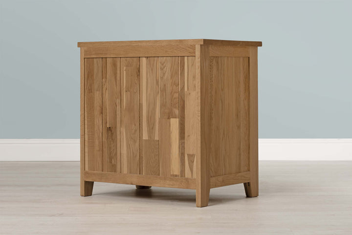 Boston Solid Natural Oak 2+1 Drawer Bedside Table - The Oak Bed Store