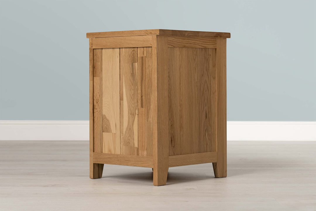 Boston Solid Natural Oak 2+1 Drawer Bedside Table - The Oak Bed Store