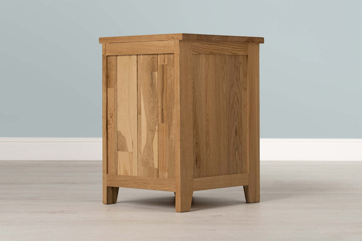 Boston Solid Natural Oak 2+1 Drawer Bedside Table - The Oak Bed Store
