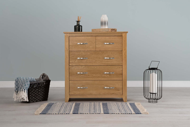 Boston Solid Natural Oak 4 Drawer Chest of Drawers - The Oak Bed Store