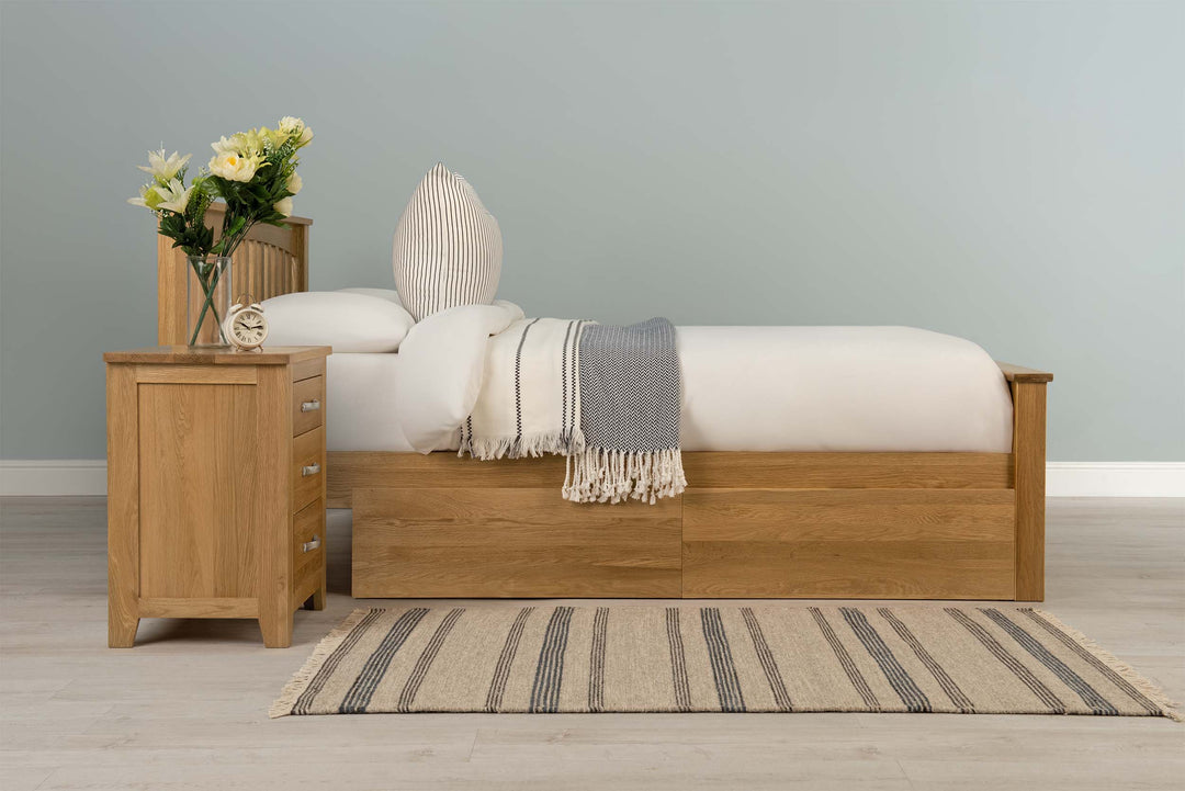 Boston Solid Natural Oak Bed Frame - 4ft Small Double - The Oak Bed Store