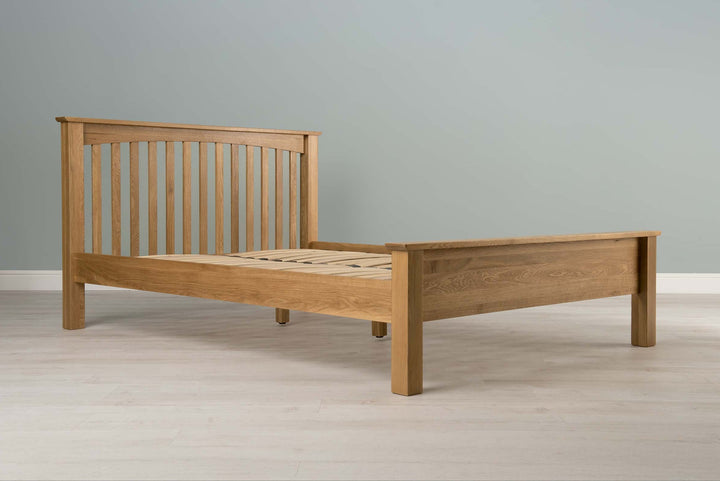 Boston Solid Natural Oak Bed Frame - Low Foot End - 4ft Small Double - The Oak Bed Store