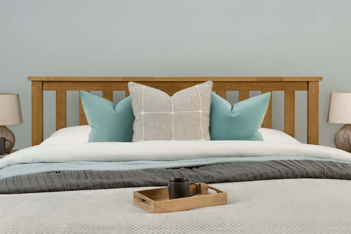 Chester Medium Oak Ottoman Storage Bed Frame - 6ft Super King - The Oak Bed Store
