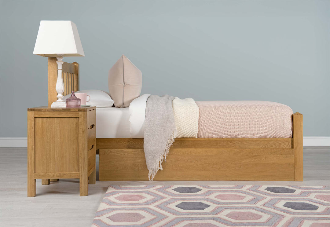 Emporia Solid Natural Oak Bed Frame - 3ft Single - The Oak Bed Store