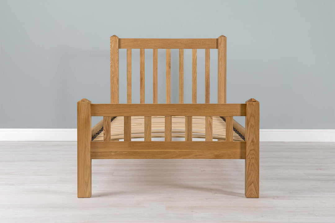 Emporia Solid Natural Oak Bed Frame - 3ft Single - The Oak Bed Store