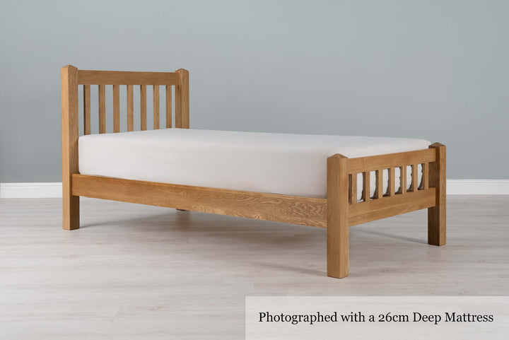 Emporia Solid Natural Oak Bed Frame - 3ft Single - The Oak Bed Store