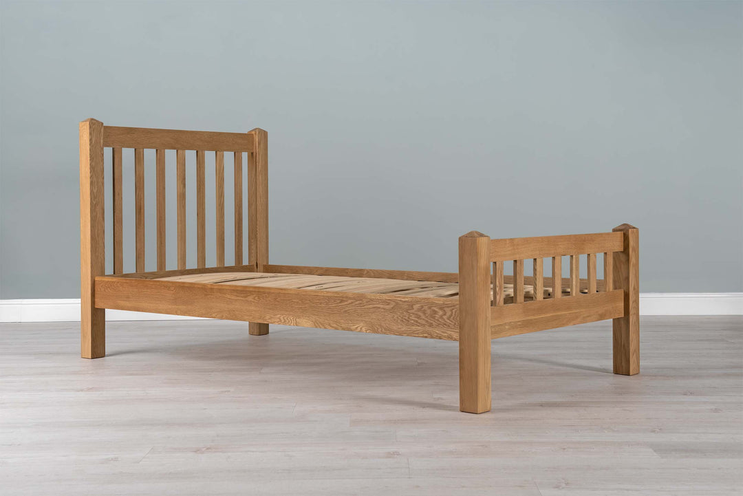 Emporia Solid Natural Oak Bed Frame - 3ft Single - The Oak Bed Store