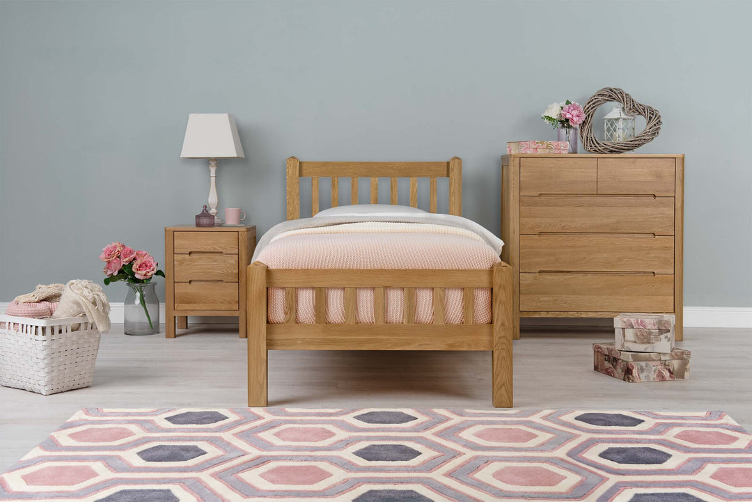 Emporia Solid Natural Oak Bed Frame - 3ft Single - The Oak Bed Store