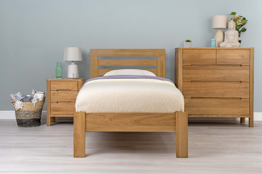 Goodwood Solid Natural Oak Bed Frame - 3ft Single - The Oak Bed Store