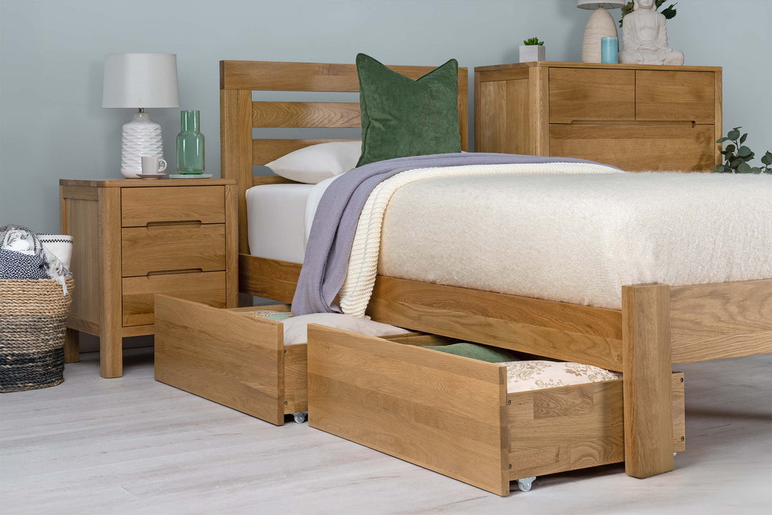 Goodwood Solid Natural Oak Bed Frame - 3ft Single - The Oak Bed Store
