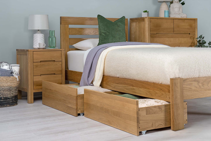 Goodwood Solid Natural Oak Bed Frame - 3ft Single - The Oak Bed Store