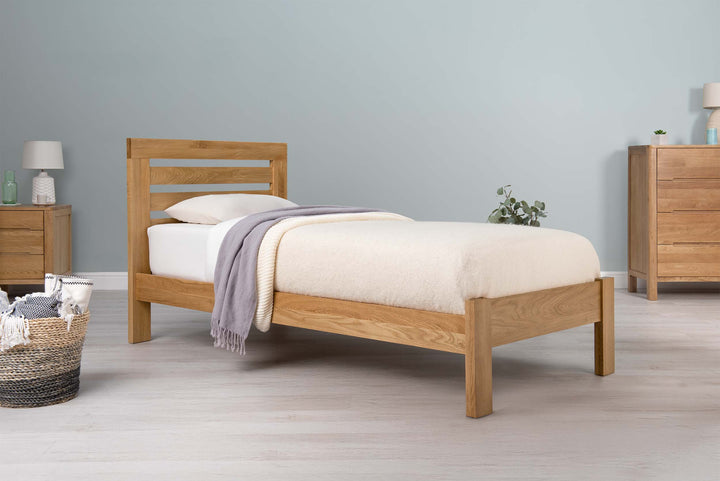 Goodwood Solid Natural Oak Bed Frame - 3ft Single - The Oak Bed Store