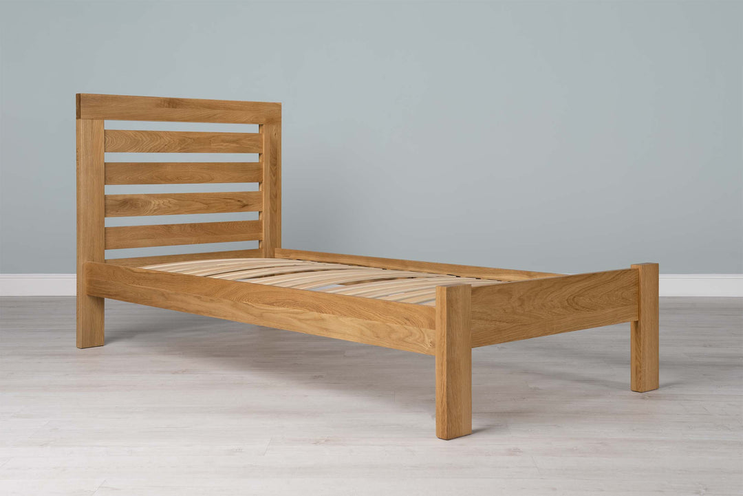 Goodwood Solid Natural Oak Bed Frame - 3ft Single - The Oak Bed Store