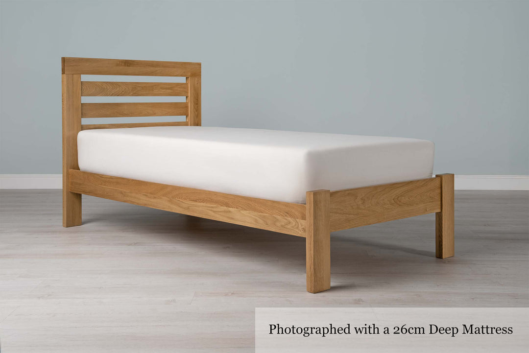 Goodwood Solid Natural Oak Bed Frame - 3ft Single - The Oak Bed Store