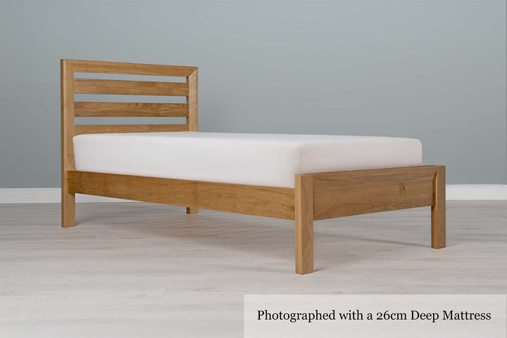 Kensington Solid Natural Oak Bed Frame - 3ft Single - The Oak Bed Store