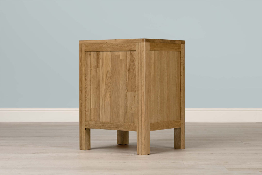 Natural Oak 2+1 Drawer Bedside Table - Style 1 - The Oak Bed Store
