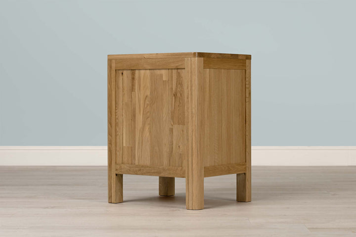 Natural Oak 2+1 Drawer Bedside Table - Style 1 - The Oak Bed Store