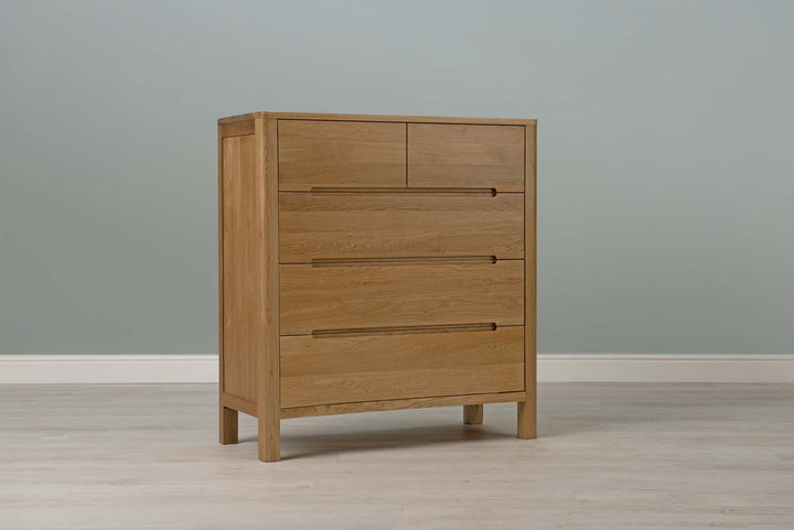 Natural Oak 4 Drawer Chest of Drawers - Style 1 - The Oak Bed Store