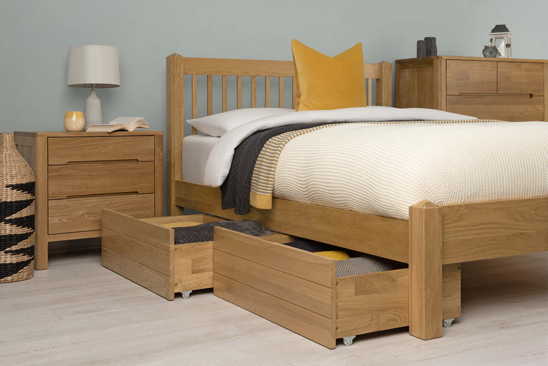 Natural Oak Under Bed Drawer - The Oak Bed Store