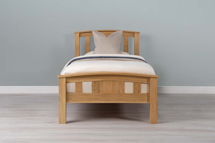 Royal Ascot Solid Natural Oak Bed Frame - 3ft Single - The Oak Bed Store