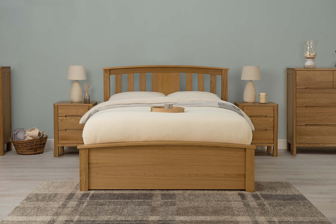 Royal Ascot Solid Natural Oak Storage Bed Frame - 6ft Super King - The Oak Bed Store
