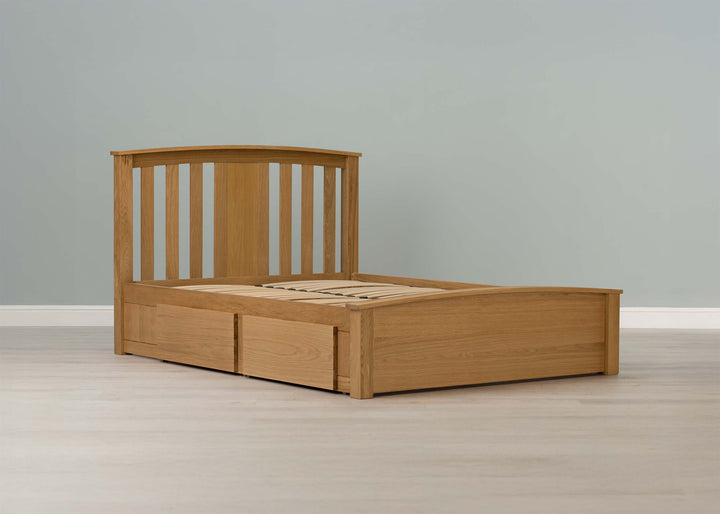 Royal Ascot Solid Natural Oak Storage Bed Frame - 6ft Super King - The Oak Bed Store