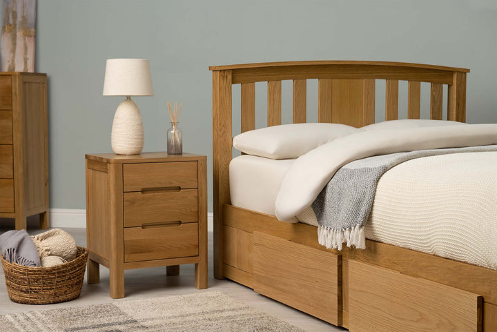 Royal Ascot Solid Natural Oak Storage Bed Frame - 6ft Super King - The Oak Bed Store