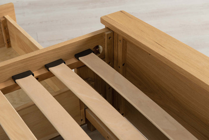 Royal Ascot Solid Natural Oak Storage Bed Frame - 6ft Super King - The Oak Bed Store