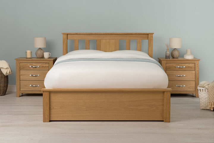 Wimbledon Solid Natural Oak Storage Bed Frame - 5ft King Size - The Oak Bed Store