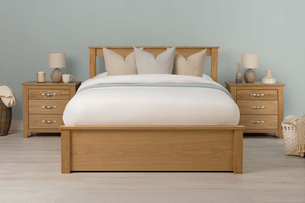 Wimbledon Solid Natural Oak Storage Bed Frame - 5ft King Size - The Oak Bed Store