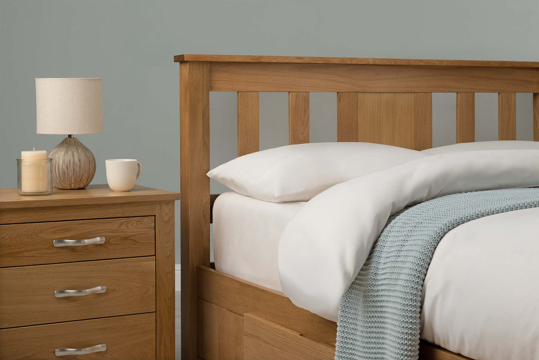 Wimbledon Solid Natural Oak Storage Bed Frame - 5ft King Size - The Oak Bed Store