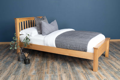 Boston Solid Natural Oak Bed Frame - Low Foot End - 3ft Single - The Oak Bed Store
