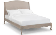 Camberley Limed Oak & Oatmeal Linen Fabric Bed Frame - 6ft Super King - The Oak Bed Store