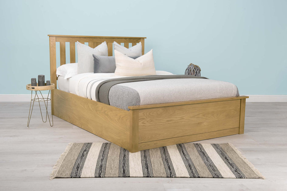 5ft King Size Ottoman Storage Beds Tagged "Natural Oak" The Oak Bed