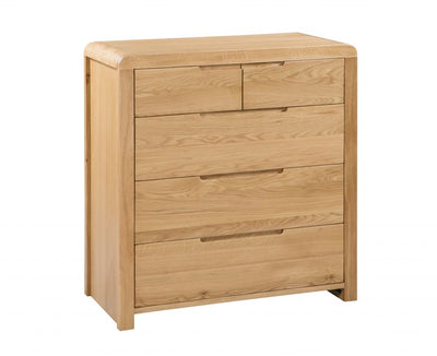Curdridge Natural Oak 2+3 Drawer Chest of Drawers - The Oak Bed Store
