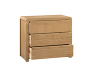 Curdridge Natural Oak 3 Drawer Chest of Drawers - The Oak Bed Store