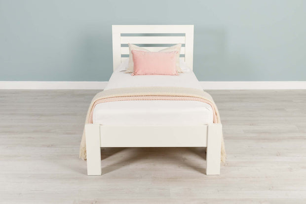 Goodwood Soft White Solid Wood Bed Frame - 3ft Single - The Oak Bed Store