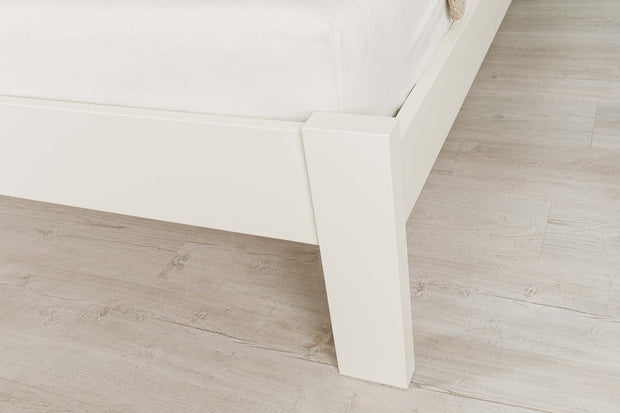 Goodwood Soft White Solid Wood Bed Frame - 4ft Small Double - The Oak Bed Store