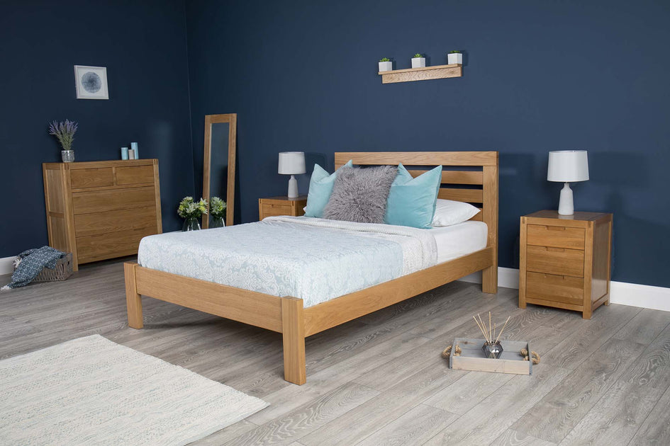 Mayfair Solid Natural Oak Storage Sleigh Bed Frame - 5ft King Size – The  Oak Bed Store