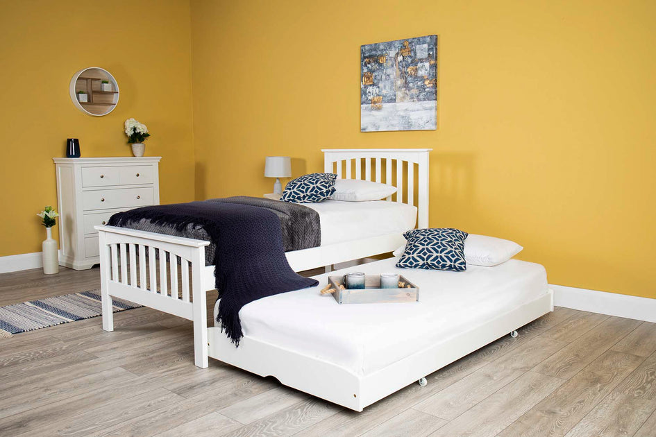 Heywood Soft White Solid Wood Guest Bed 3ft Single The Oak Bed Store
