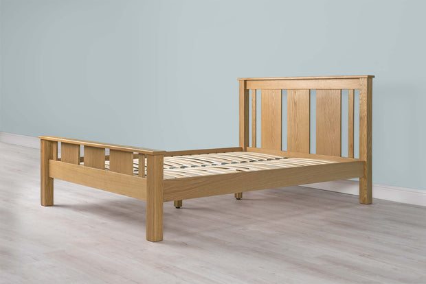 Lyon Solid Natural Oak Bed Frame - 4ft Small Double - The Oak Bed Store