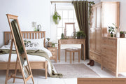 New Thornton Natural Oak Narrow 3 Drawer Bedside Table - The Oak Bed Store