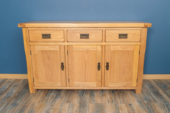 Newbury Natural Solid Oak Large Sideboard - The Oak Bed Store