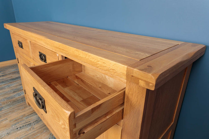 Newbury Natural Solid Oak Large Sideboard - The Oak Bed Store