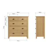 Roman 2 Over 3 Drawer Chest of Drawers