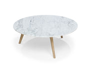 Round White Solid Marble Coffee Table - The Oak Bed Store