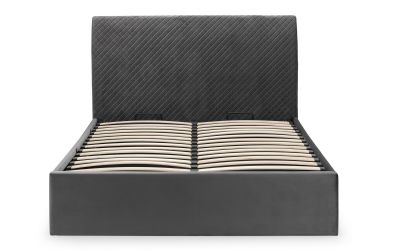 Sandringham Velvet Fabric Ottoman Storage Bed Frame - 5ft King Size