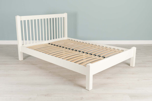 Trafalgar Soft White Solid Wood Bed Frame - 4ft6 Double - The Oak Bed Store